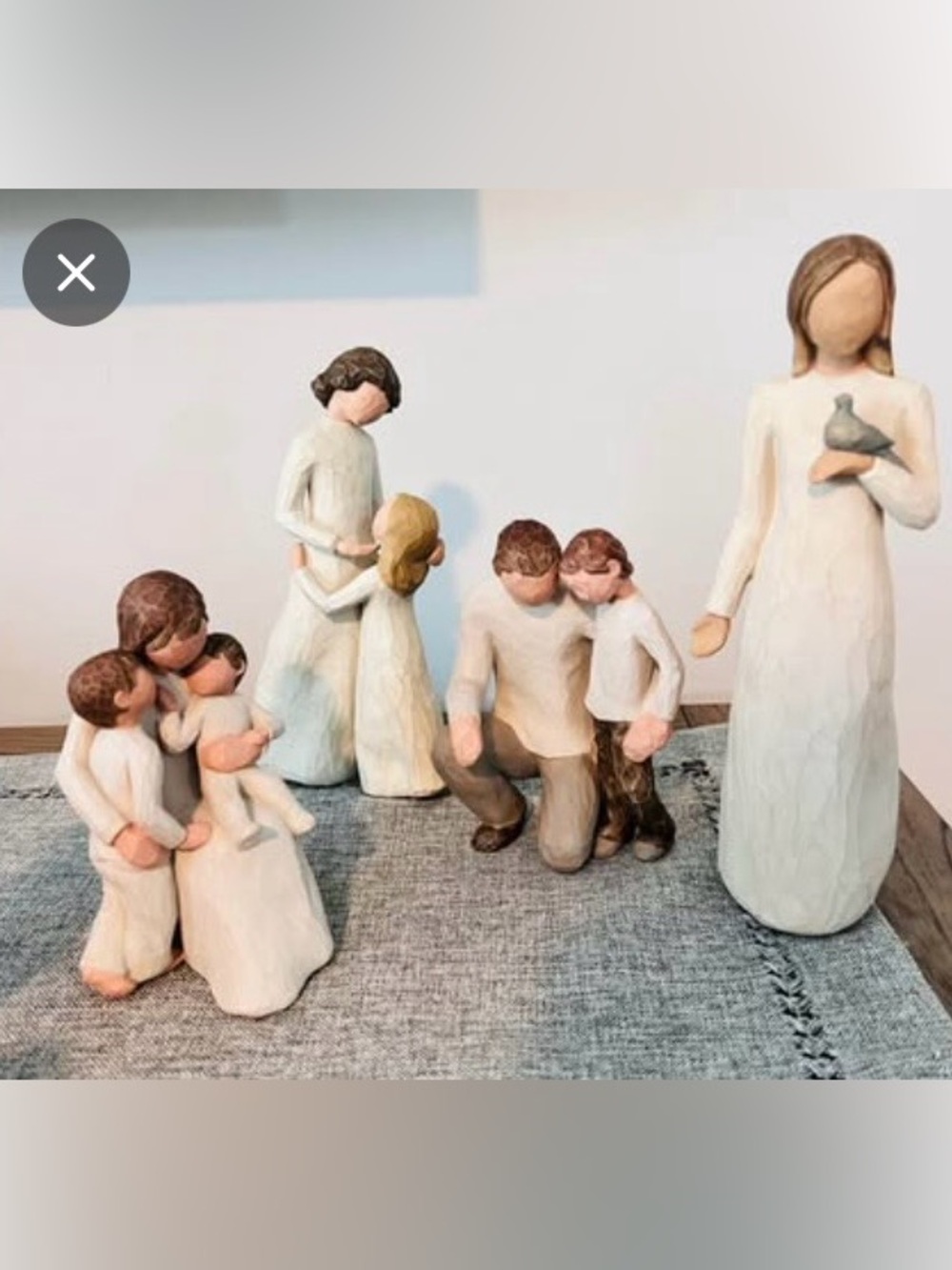 Willow Tree Hand-Painted Neutral Family Figurine Collection - Cream, Brown, Gray